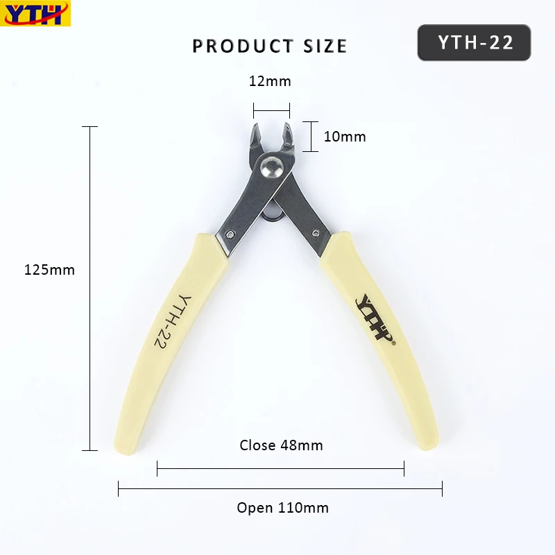 Кусачки YTH, диагональные плоскогубцы, боковые ножницы, резаки для кабеля, диаметром 5 дюймов, миниатюрные электронные ручные инструменты (art.: 7aea29470) - 7aea29470