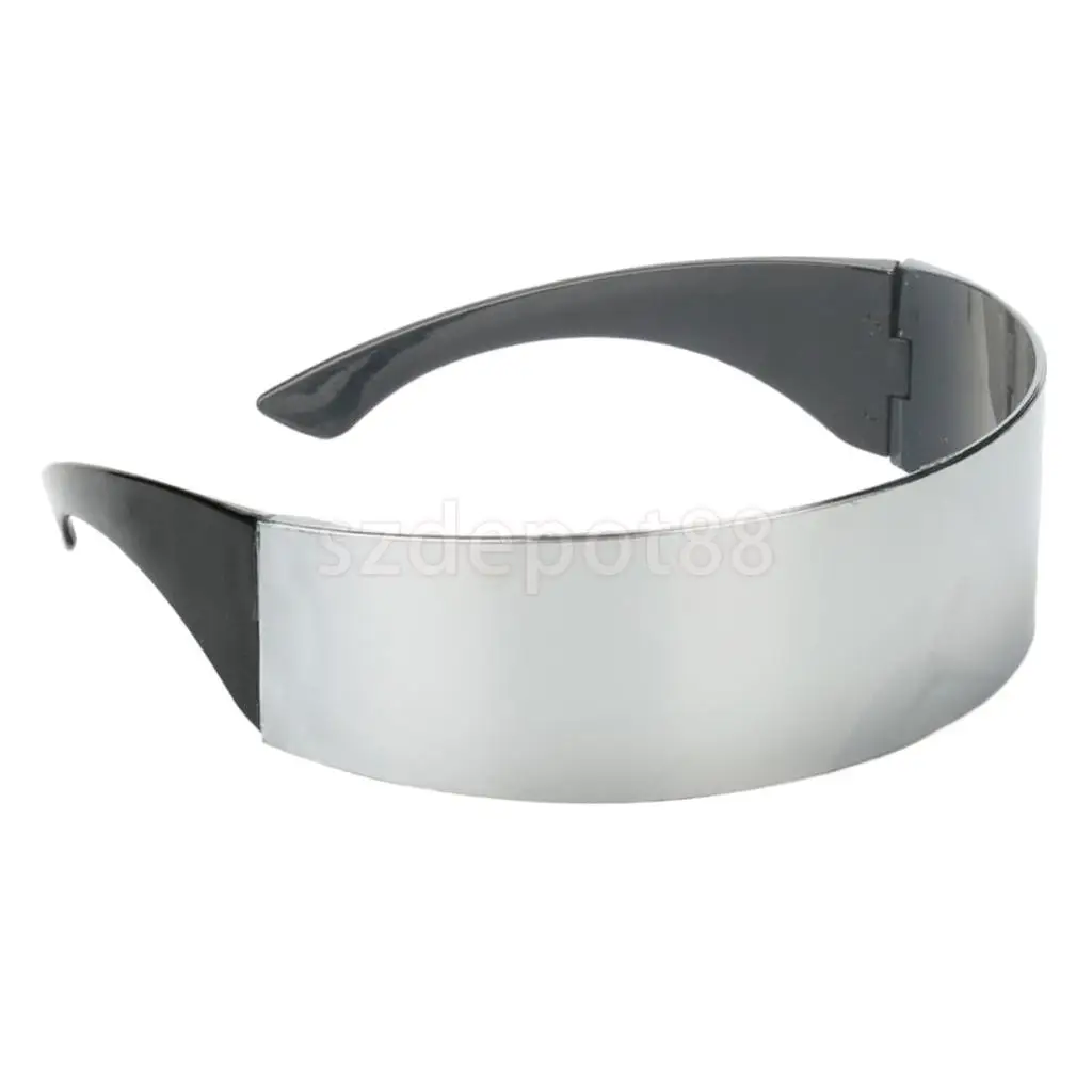 Funny Party Glasses Metallic Silver Futuristic Soldier Space Alien Robot Costume Cosplay Accessories Photobooth Christmas Party