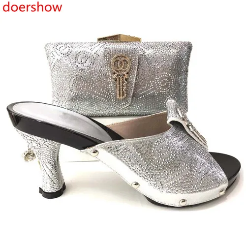 

doershow Italian Shoe with Matching Bag Sets African Woman Matching Italian Shoe and Bag Set Nigerian Shoes and Bag Set PYY1-18