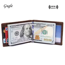 Rfid экранированный наручный держатель для карт блокирующий держатель для кредитных карт кожаный мужской кошелек для карт Crotector и Металлический Зажим id держатель для карт выдвижной