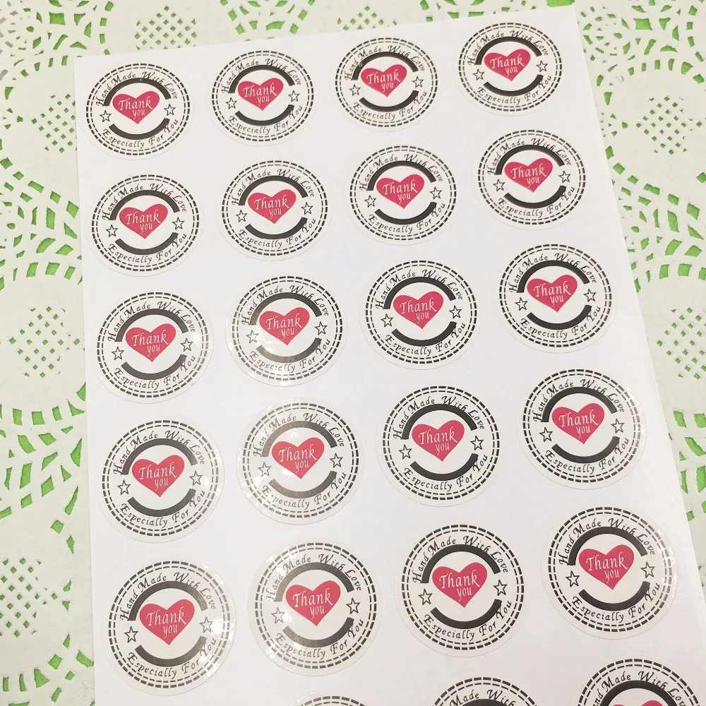 Самоклеящиеся герметичные наклейки с надписью Thank You Love 300 шт. 3 см|Украшения