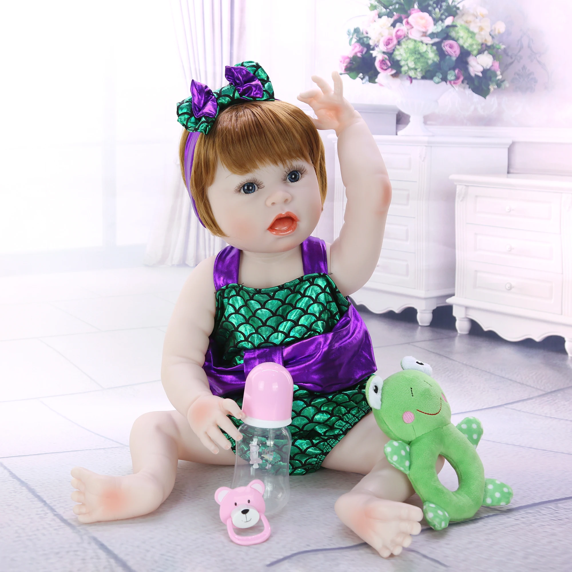 Новый дизайн KEIUMI полный Силиконовый Reborn Menina Косплей Русалочка милый Baby кукла для
