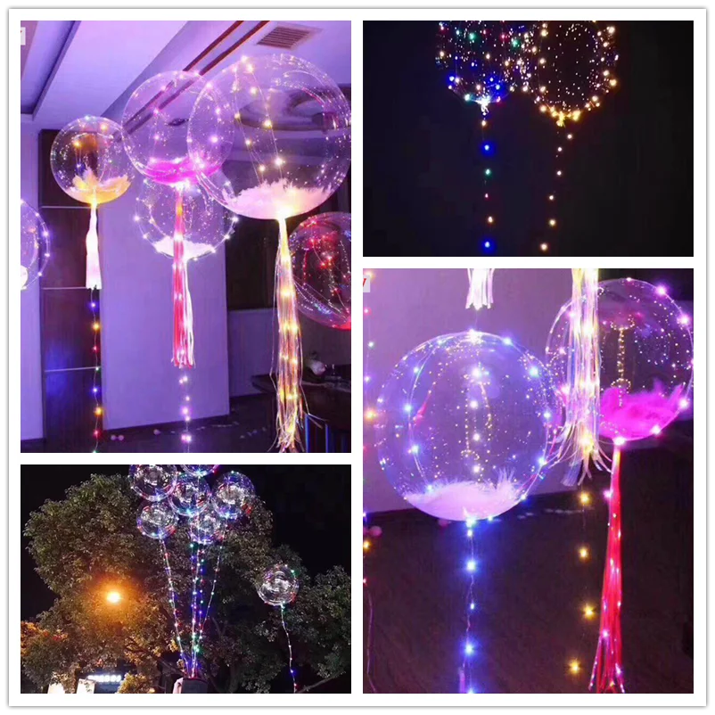 1Pcs LED Bobo Ball Clear Bubble Balloon With Luminous Led Balloons For