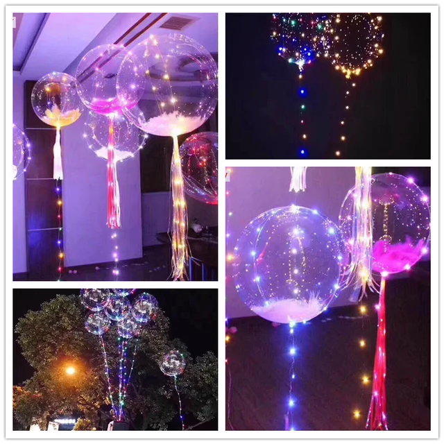 1Pcs LED Bobo Ball Clear Bubble Balloon With Luminous Led Balloons For