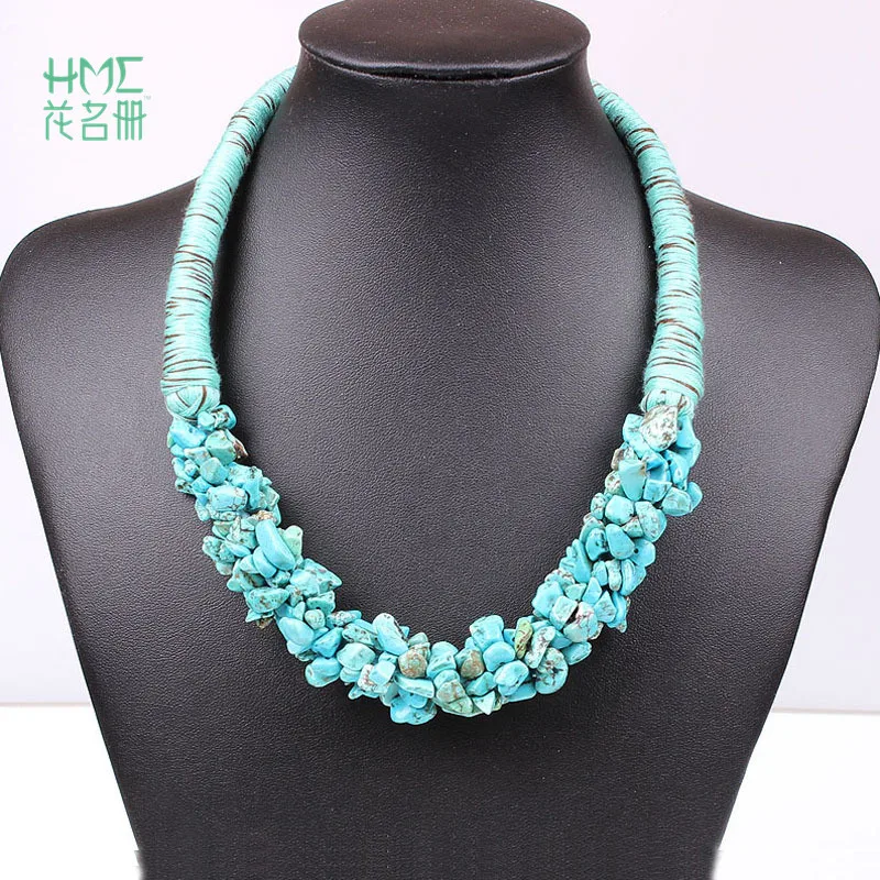 

European and The United State Style Personality Bohemia Style Natural Mutil-color Gravel Necklace for Elegant Women