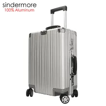 Sindermore 100% All Aluminum Luggage Hardside Rolling Trolley Luggage travel Suitcase 20 Carry on Luggage 24 26 Checked Luggage