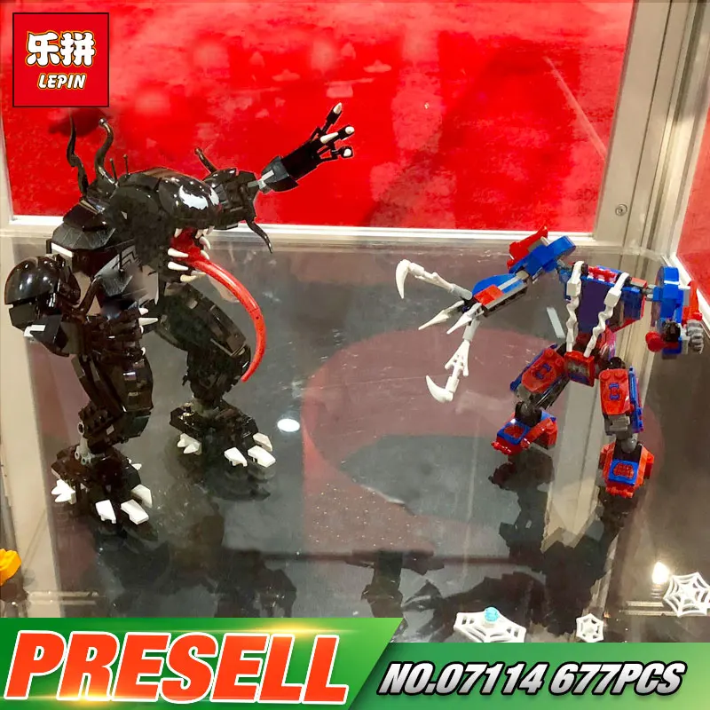 

Lepin 07114 Superhero Toys The 76115 Spider Mech vs Venom Set Building Blocks Bricks Assembly Kid Toys Car Model Christmas Gift