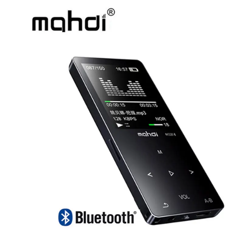 

Mahdi M320 Metal Sport Mini MP3 Player bluetooth Portable Audio 8GB with Built-in Speaker FM Radio APE Flac Music Player