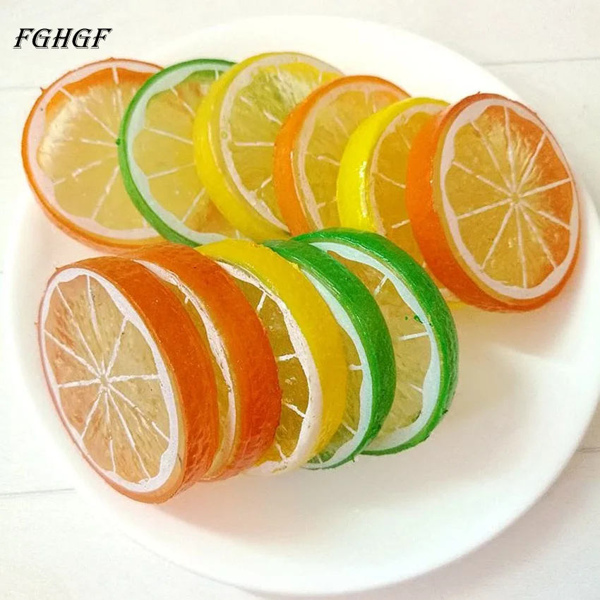 

FGHGF 5Pcs Mini Simulation Lemon Slices Super Small Foam Plastic Fake Artificial Fruit Model Party Kitchen Wedding Decoration