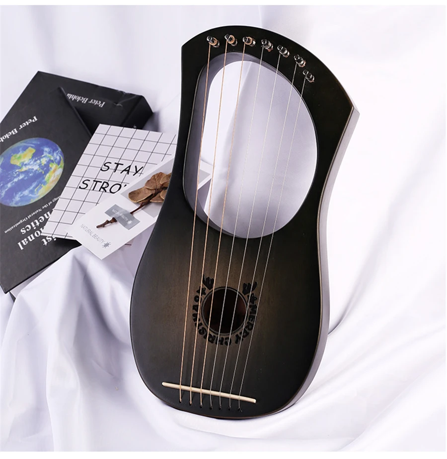 Ins Lyre 7 String деревянный арфа металлические струны массив красного дерева струнный