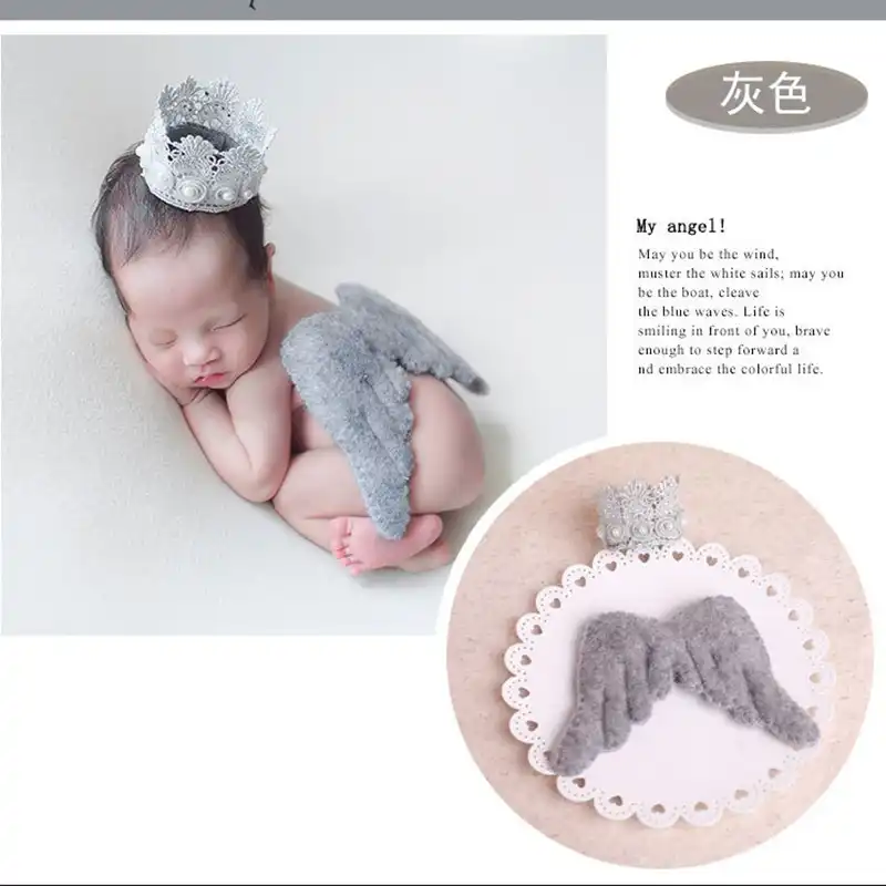 Ylsteed 2019 Newborn Photography Props Baby Angel Wings Crown