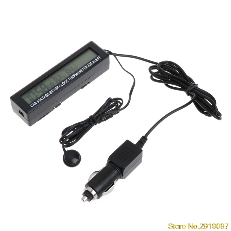 

Car Voltage Meter Clock Thermometer Digital LCD Clock Car Voltmeter Thermometer Battery Voltage Temprerature Monitor 12V/24V