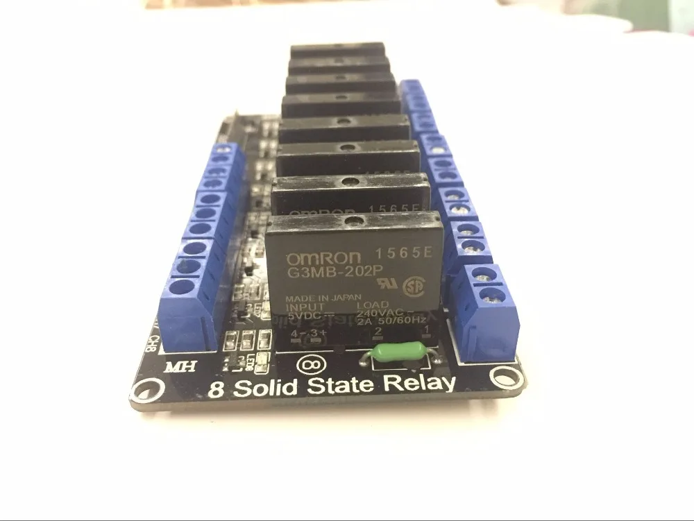 

1 шт. 8-канальный 5 В DC релейный модуль твердотельный высокий уровень SSR AVR DSP для