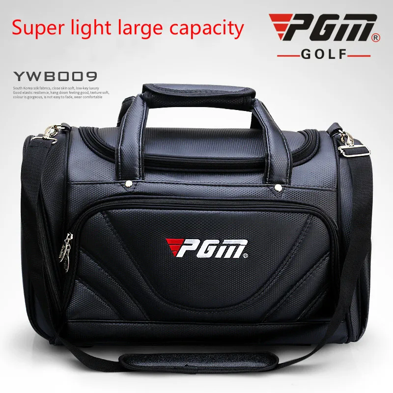 PGM Golf Clothes Bag Men's PU Ball Package Multi-functional Clothes Bag Super Capacity Ultralight Wear-resisting Golf Bag - Цвет: one