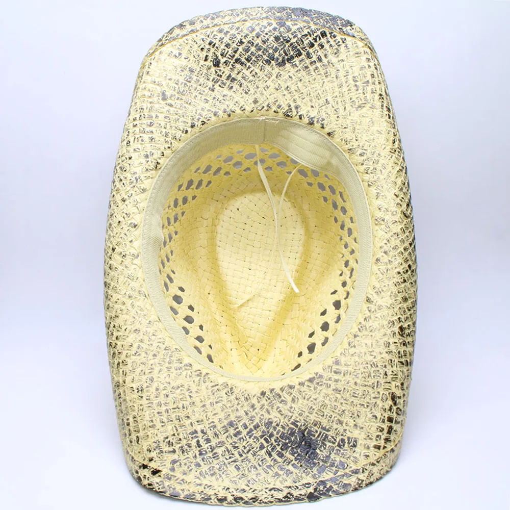 Для женщин Для мужчин соломы западная ковбойская шляпа летняя обувь ручной работы ткань леди сомбреро Hombre пастушка шапки Чешский кисточкой ленты Размеры 56- 58 см