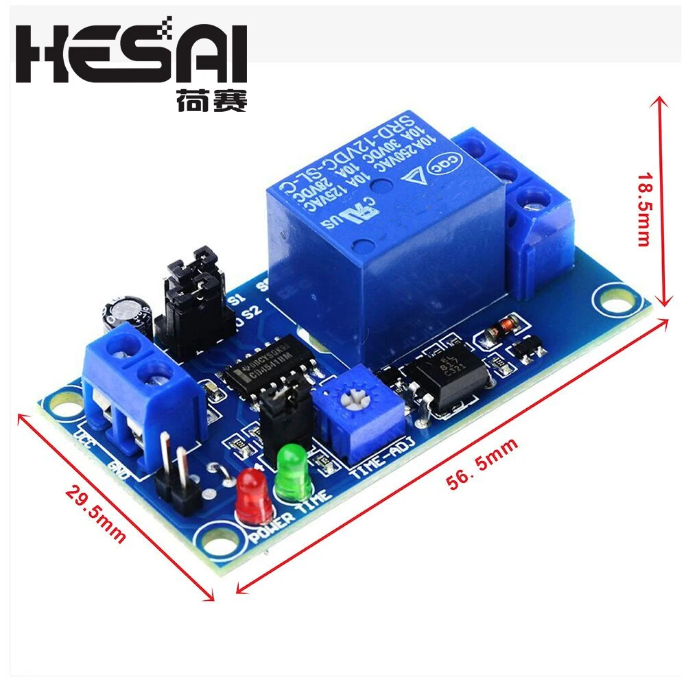 

Smart Electronics DC 12V Delay Relay with Timer Delay Adjustment Potentiometer Turn On/Off Switch Module