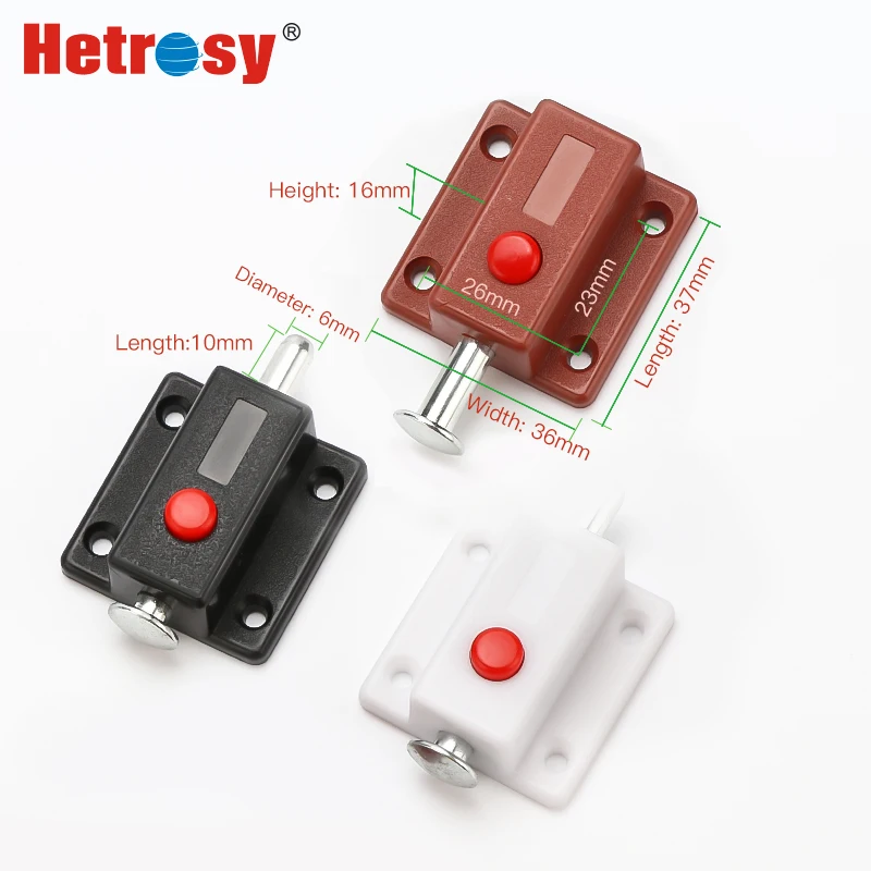 Hetrosy Hardware Automatic Furniture Bolt Door Cabinet Box Latch Spring Lock Catch Window Hardware Latches