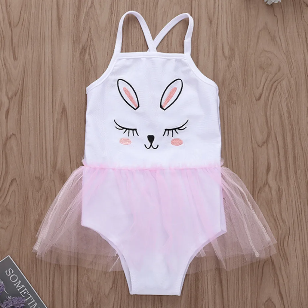 

Klv Swimsuit For Girl Kids Baby Embroidered Cartoon Beach Bathing One Piece Summer Beach Swimwear Girls 2019