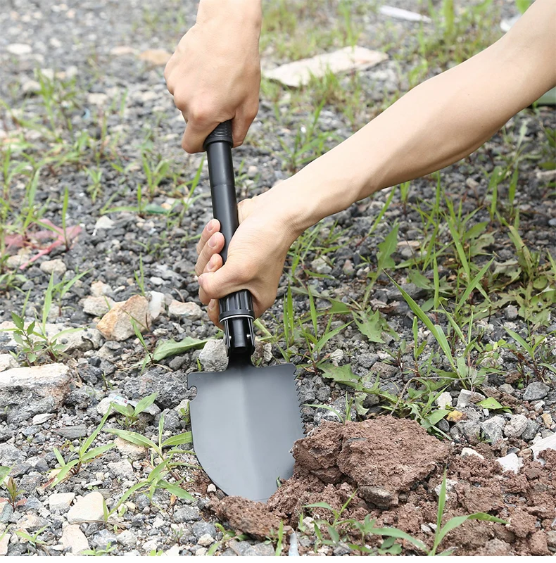 Multifunction Outdoor accessories Foldable steel tools Portable saw spade forklift shovel for camping hiking with compass (8)