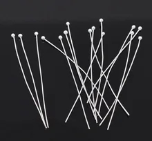 DoreenBeads 300PCs cor Prata Bola de Cabeça Pinos 0.5x50mm(24 gauge) (B03437), yiwu