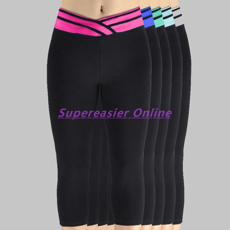 waist yoga v pants Sweatpants 3/4 Fashion Ladies Stretched Pants Length