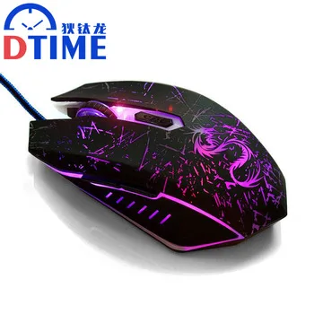 DTIME brand usb x7 air PC computer optical wired gaming mouse for dota2 gamer laptop mause pad raton sem fio maus iron man mice