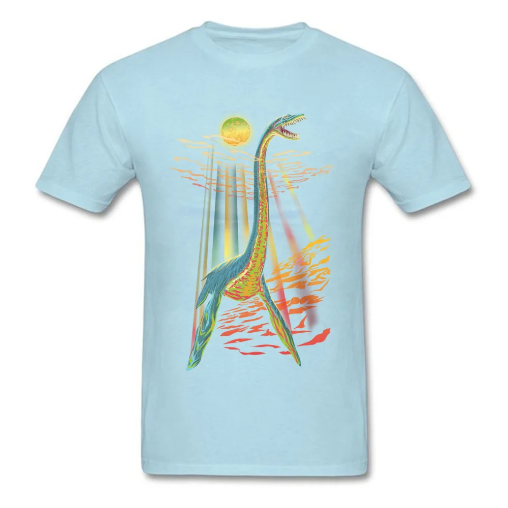 Loch Ness Plesiosaur Cotton Tops T Shirt for Men Printed T-shirts Slim Fit Coupons O-Neck T-shirts Short Sleeve Loch Ness Plesiosaur light