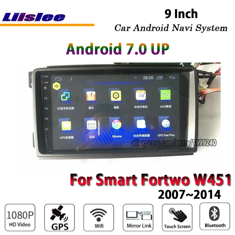 Perfect Liislee Car Android 7.1 up For Smart Fortwo W451 2007~2014 Radio Stereo Wifi Carplay GPS Navi Map Navigation System Multimedia 2