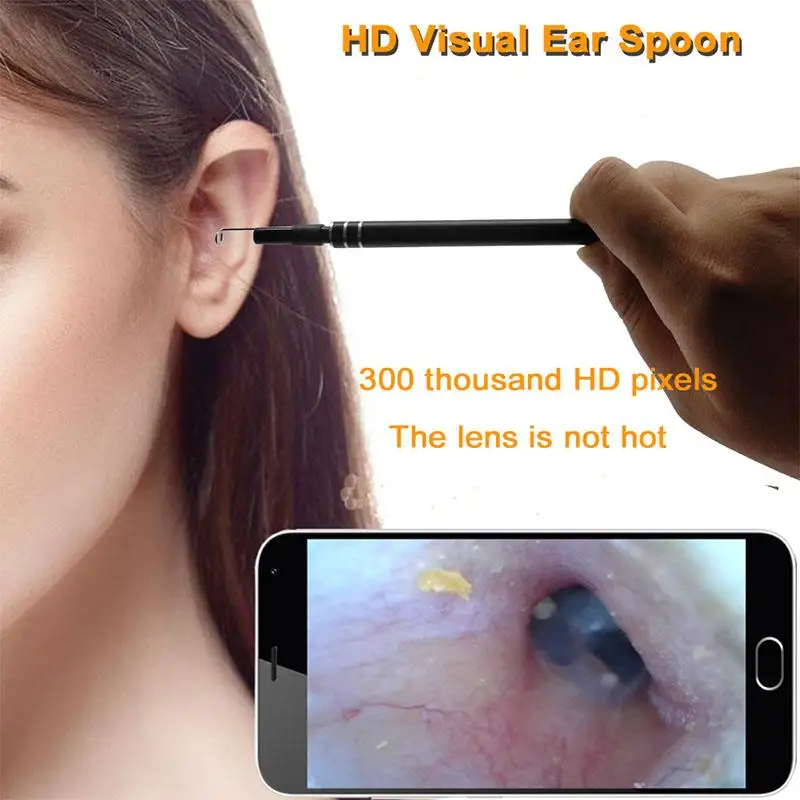 

2-in-1 USB Ear Cleaning Endoscope HD Visual Ear Spoon Multifunctional Earpick With Mini Camera Ear Health Care Cleaning Tool
