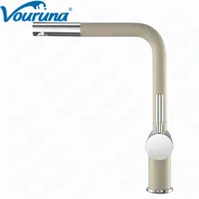 VOURUNA Новое поступление Твердый латунный матовый черный кухонный кран Sandbeige Поворотный кухонный раковина смеситель краны