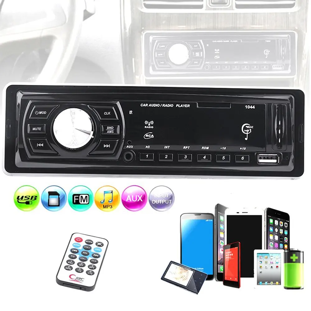 

Universal 1044 Car MP3 Player Card Slot Type Auto Car Stereo Audio In-Dash FM Radio Aux Input Receiver Vehicle Radio Player