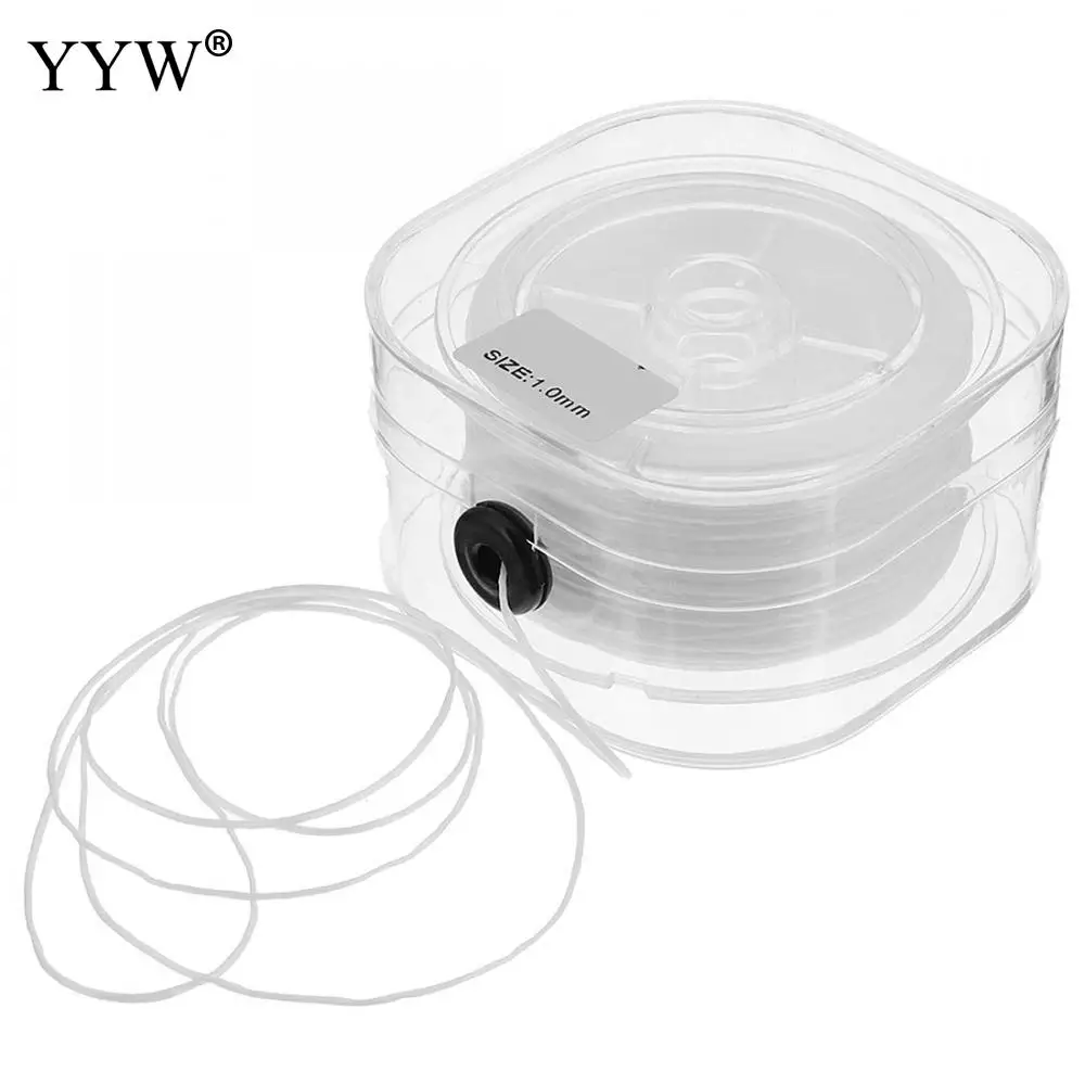 Jewelry Making Acessories DIY Crystal Beading Thread Rubber Cord with Box Transparent Clear