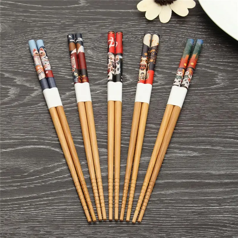 Buy HOT!!!Japanese Cat Bamboo Ecological Chopsticks 5
