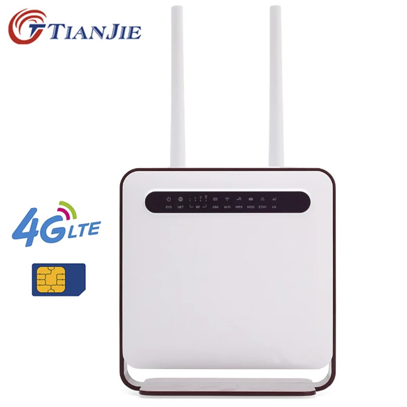 TianJie 4G WiFi Router 300Mbps Wireless Wi-Fi Mobile Hotspots LTE 3G/4G Unlocked CPE Router with SIM Slot Support 32 Wifi Users TianJie 4G WiFi Router 300Mbps Wireless Wi-Fi Mobile Hotspots LTE 3G/4G Unlocked CPE Router with SIM Slot Support 32 Wifi Users