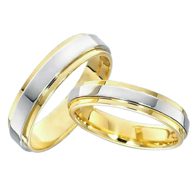 classic anillos gold plated jewelry lovers engagement mens and womens wedding band promise rings sets for