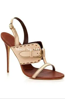 

Lady Fashion Colorblock Buckle Sexy Women Sandals Thin High Heel Solid Summer Fashion Sexy High Heel Lace-Up Women Sandals