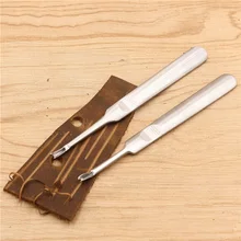 2 pçs diy mão leathercraft costura u + v em forma de groover skiving borda chanfro kit de ferramentas couro artesanato fazendo kit couro dropship