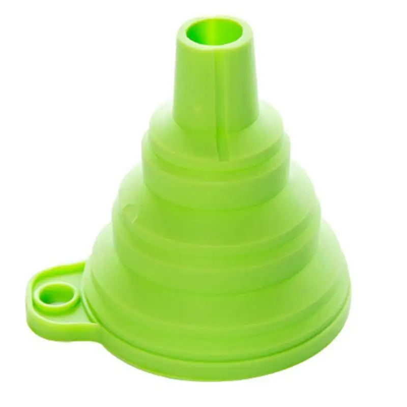 Складной воронка силиконовая Складная воронка для жидких передачи Кухня инструмент - Цвет: Зеленый