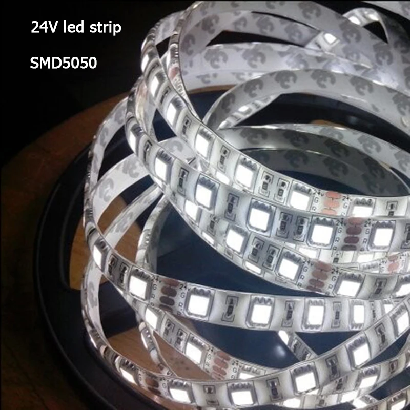 buy New DC24V LED Strip light 5050 Flexible LED white or warm white RGB LED Strip 60LEDs m 5m lot IP20 IP65 waterproof