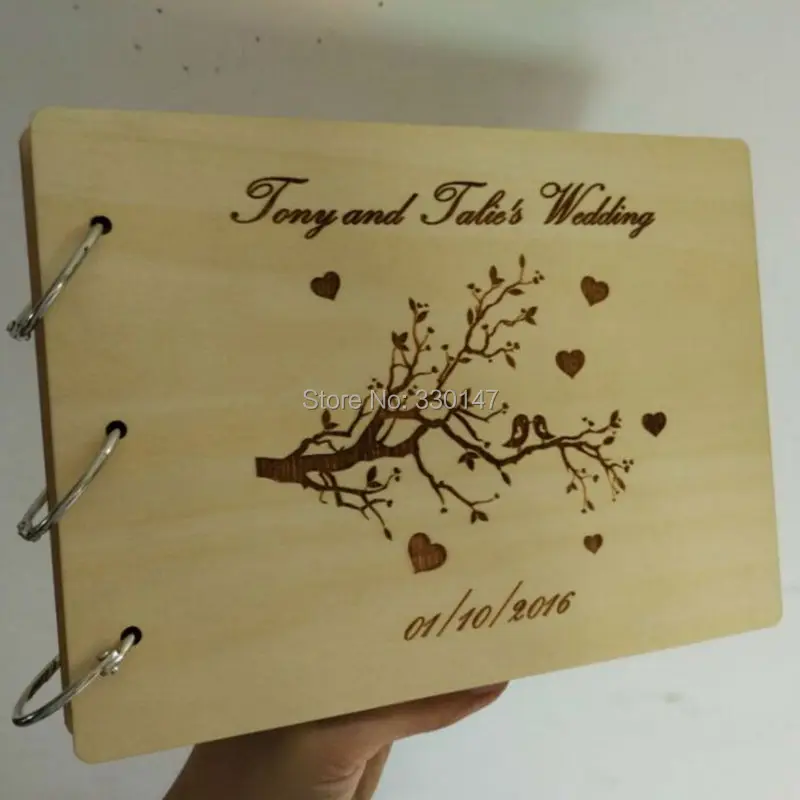 

A4 Rustic Love Guestbook Personalized Photo Album Custom Scrapbook Decor Wedding Empty Guest Book 50 pages Party Favors Gifts