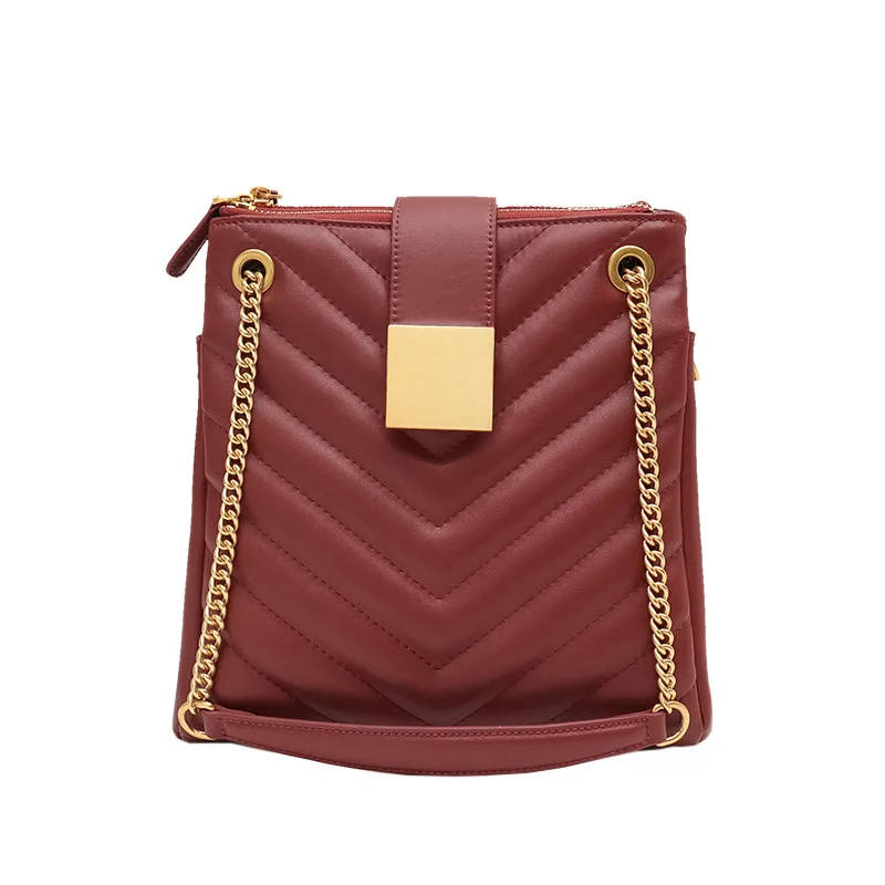 

2019 Summer New Style Large Shoulder Female Bucket Bag Cow Leather Messenger Bag