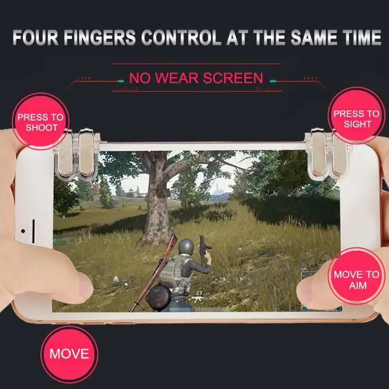 VAKIND For PUBG Mobile Gaming Trigger Fire Button Smartphone Gamepad Joystick Aim Key L1R1 Shooter Controller For iPhone Android VAKIND For PUBG Mobile Gaming Trigger Fire Button Smartphone Gamepad Joystick Aim Key L1R1 Shooter Controller For iPhone Android