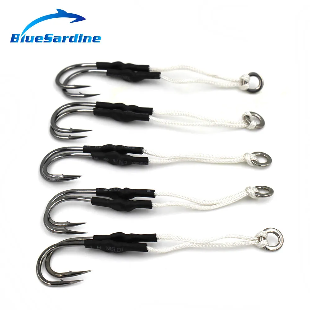 Рыболовные крючки BlueSardine из высокоуглеродистой стали 10 шт. в комплекте