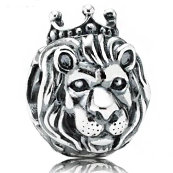 

Silver Color Small Animal Lion Charms Beads Fit Pandora Bracelets Necklaces for Women Simple Style DIY Femme Bijuterias