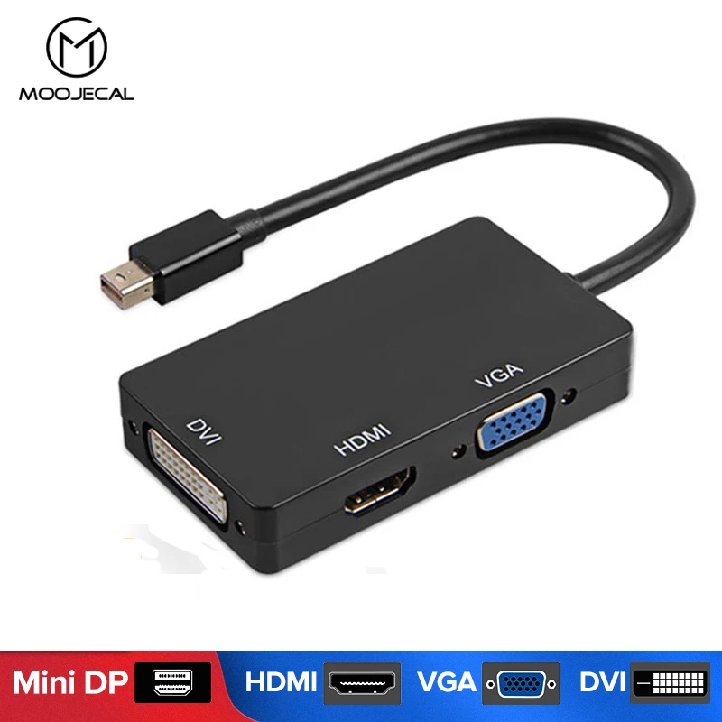 3 в 1 Thunderbolt Mini DP DisplayPort к HDMI DVI VGA display port кабель-адаптер для Apple MacBook Pro Mac Book Air Samart tv |