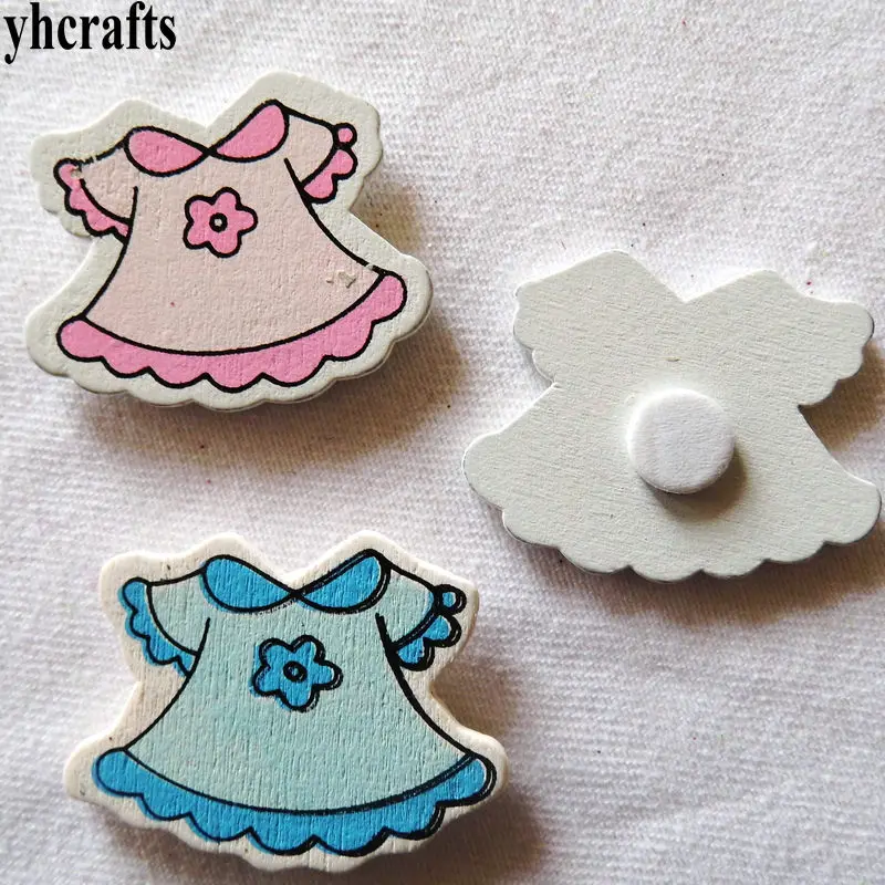 

10PCS/LOT Girl skirt wood stickers Kindergarten decorative stickers Kids diy crafts Fridge stickers Door stickers Children toys