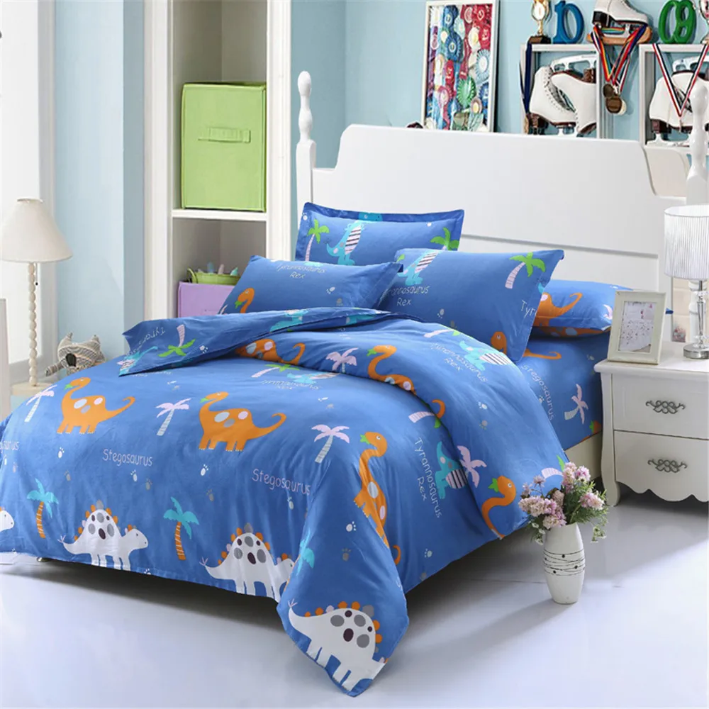blue dinosaur bedding