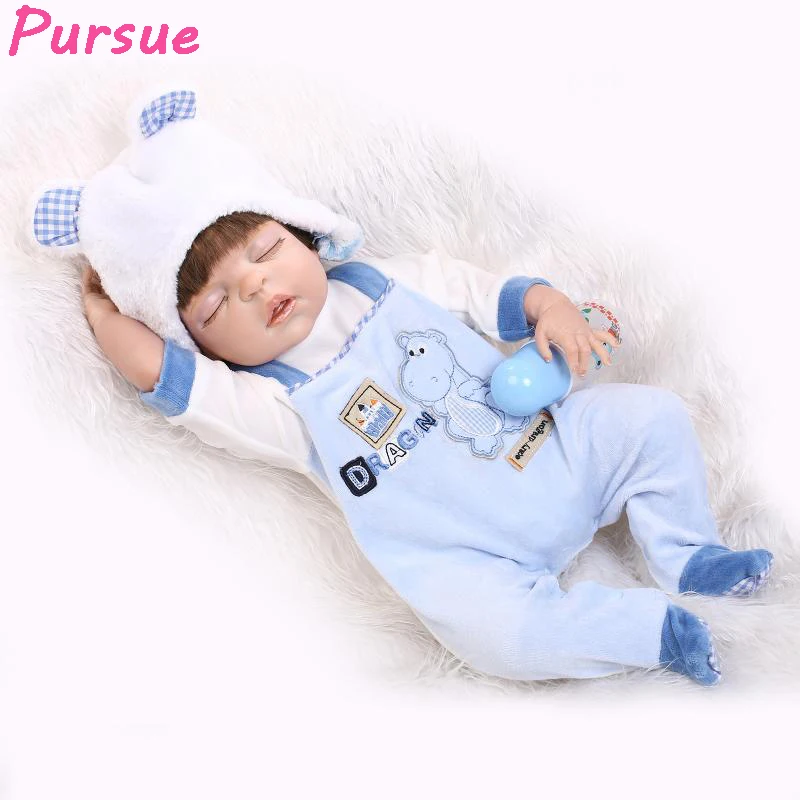 Pursue 22 inch 57 cm bonecas reborn de silicone inteiro bebe reborn menina de silicone menina reborn babies for Boys Girls Gift