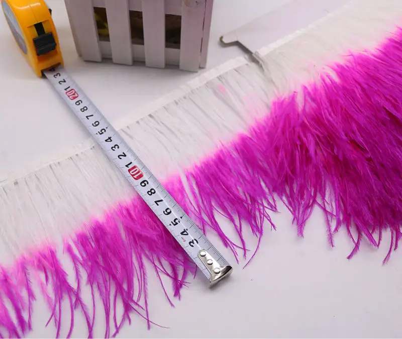 950.800 bicolor ostrich feather trim white and rose 3