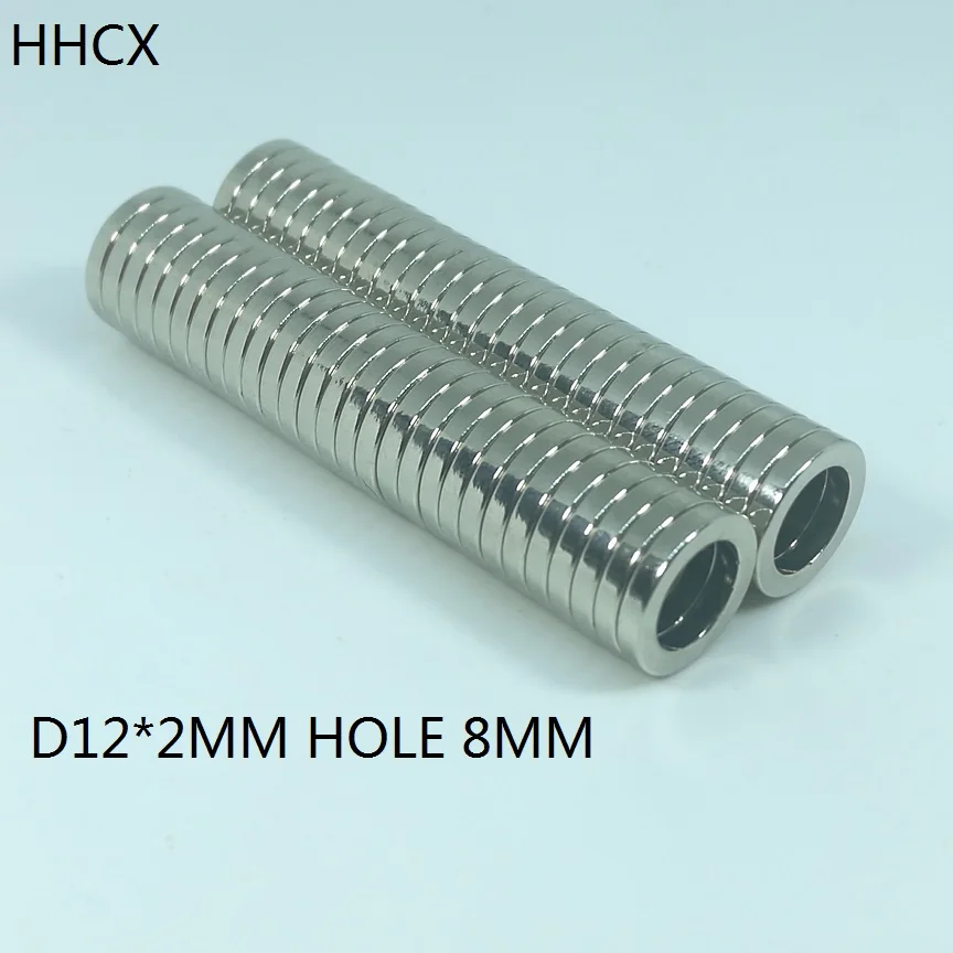 100 шт./лот N35 Сильный Неодимовый Магнит 12*2 мм отверстие 8 мм постоянный неодимовый магнит 12 мм x 2 мм